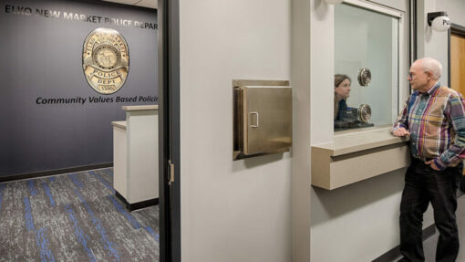 reception desk for police station