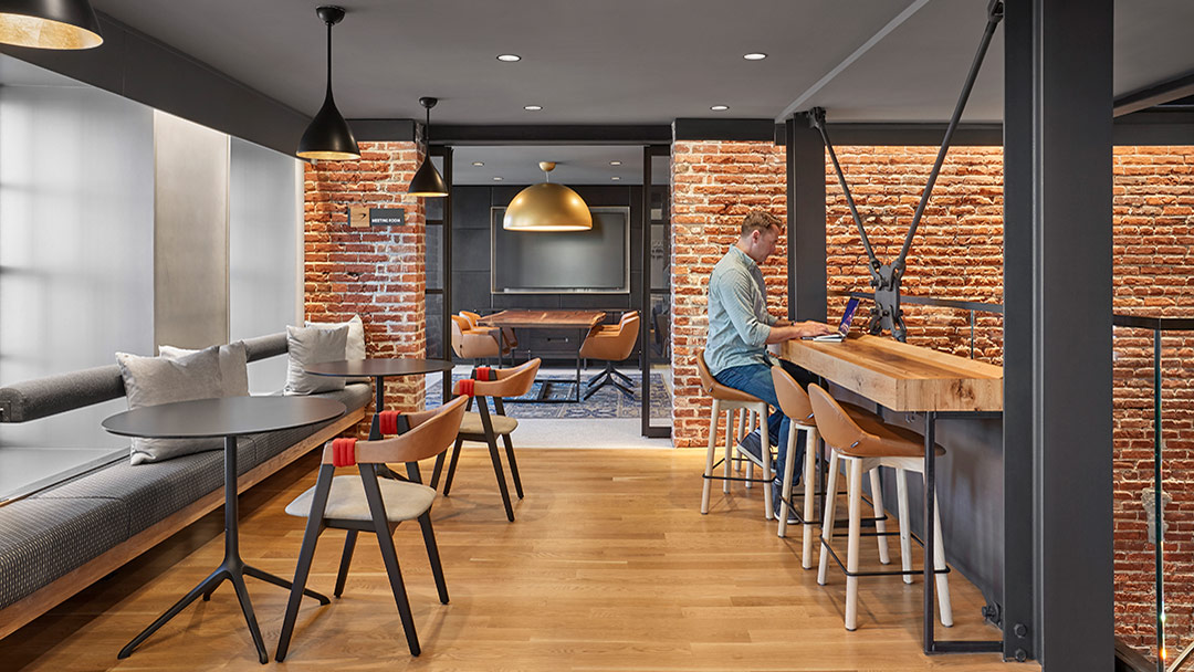 capital one bank cafe seating area