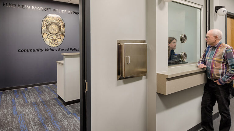 reception desk for police station